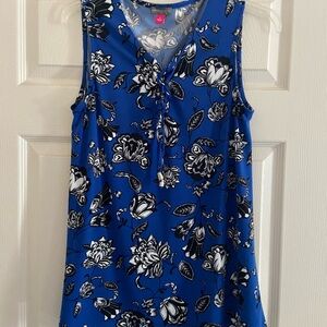 Vince Camuto Blue Floral Sleeveless Blouse
